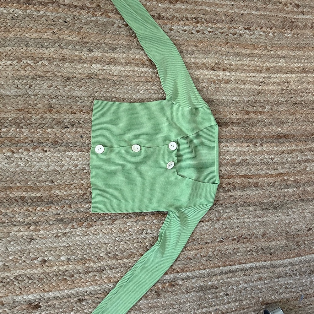 Green cardigan/top